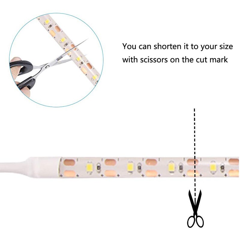 Kit d'éclairage de LED à intensité variable avec variateur de presse marche/arrêt et alimentation USB, lumière du jour 6500K