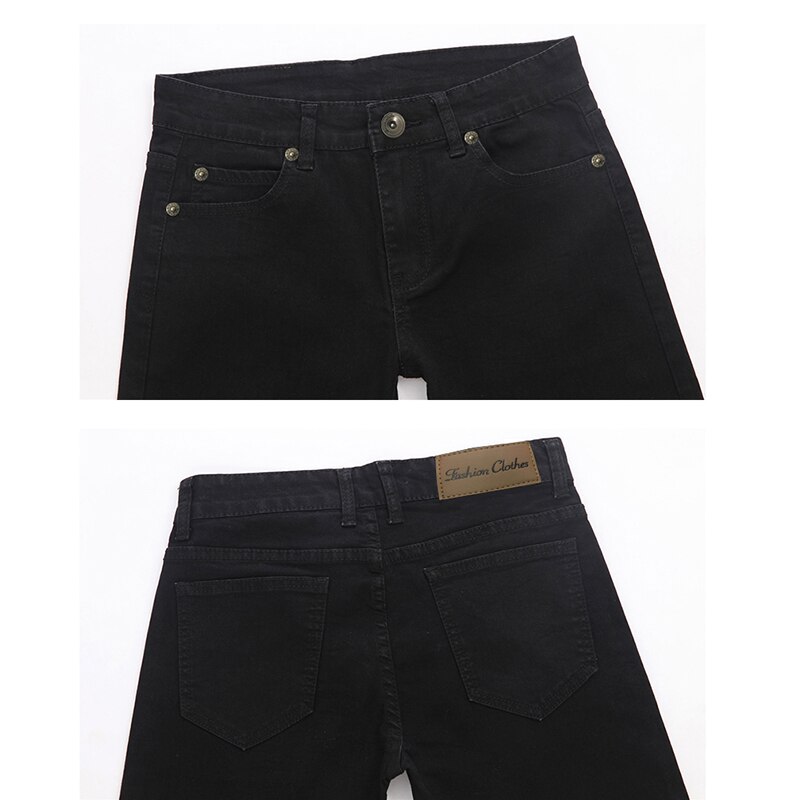 Kstun jeans herre stretch solid sort skinny slim fit forår og sommer fritidsbukser denim herrebukser cowboys jeans hombre