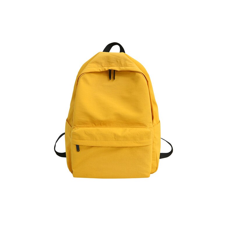 HOCODO Solid Canvas Backpack For Teenagers Women Casual Large Capacity School Bag Simple College Wind Travel Backpack Mochila: Yellow