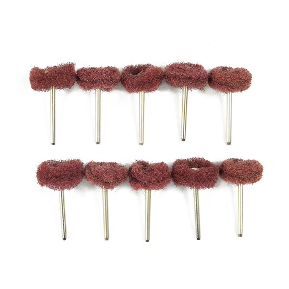 Almohadilla abrasiva para estropajo de fibra de nailon, cabezal de lijado de 1 "y 25mm para Dremel, juego de 40 Uds. De cepillo de cuatro colores, 10 Uds.: 10PCS RED