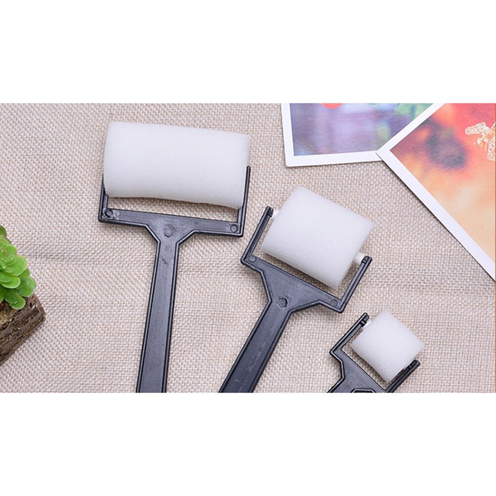 3pcs White Sponge Brush Foam Painting Roller Brush Craft Tool