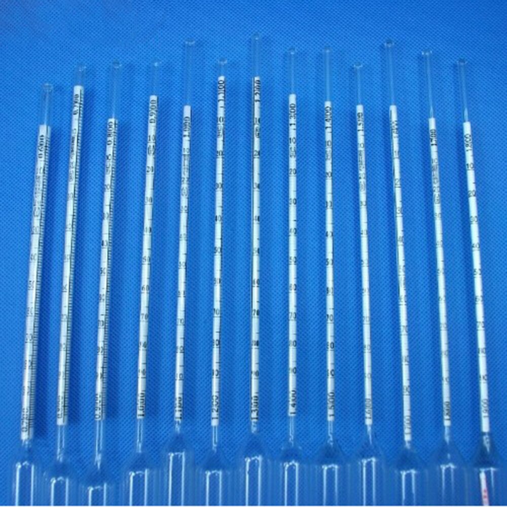 2PCS/lot 1.5-1.6/m3 glass hydrometers chemical laboratory glass Densitometers liquid hydrometer densimeter Density Meter