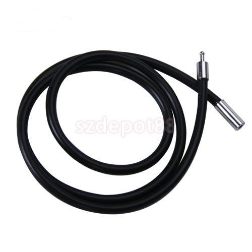 3mm Schwarz Gummi Schnur Halskette mit Edelstahl Verschluss-22 Zoll