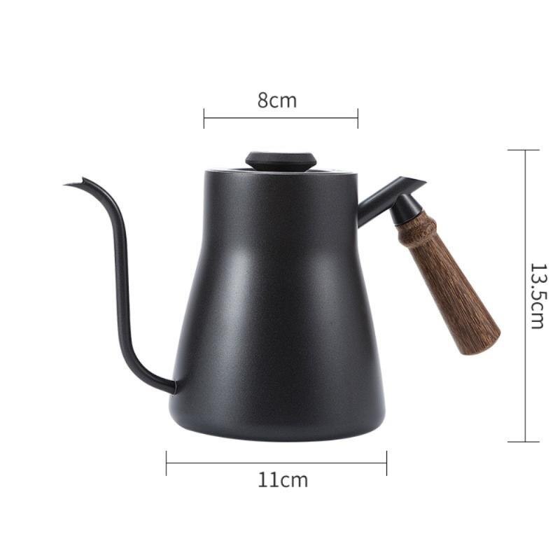 850ml Stainless Steel Handle Drip Coffee Pot Long Gooseneck Spout Kettle Pour Over Coffee With Thermometer Lid Kitchen Tools: Default Title