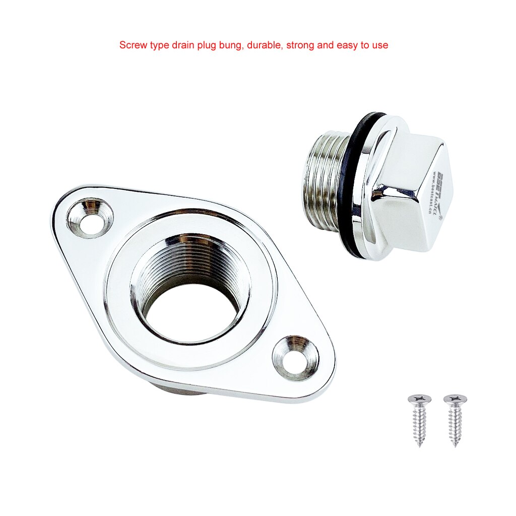 Stainless Steel 316 Boat Diamond Garboard Drain Plug Bung Hole Drainage Marine Dinghy Garboard Hardware Boat Accessories