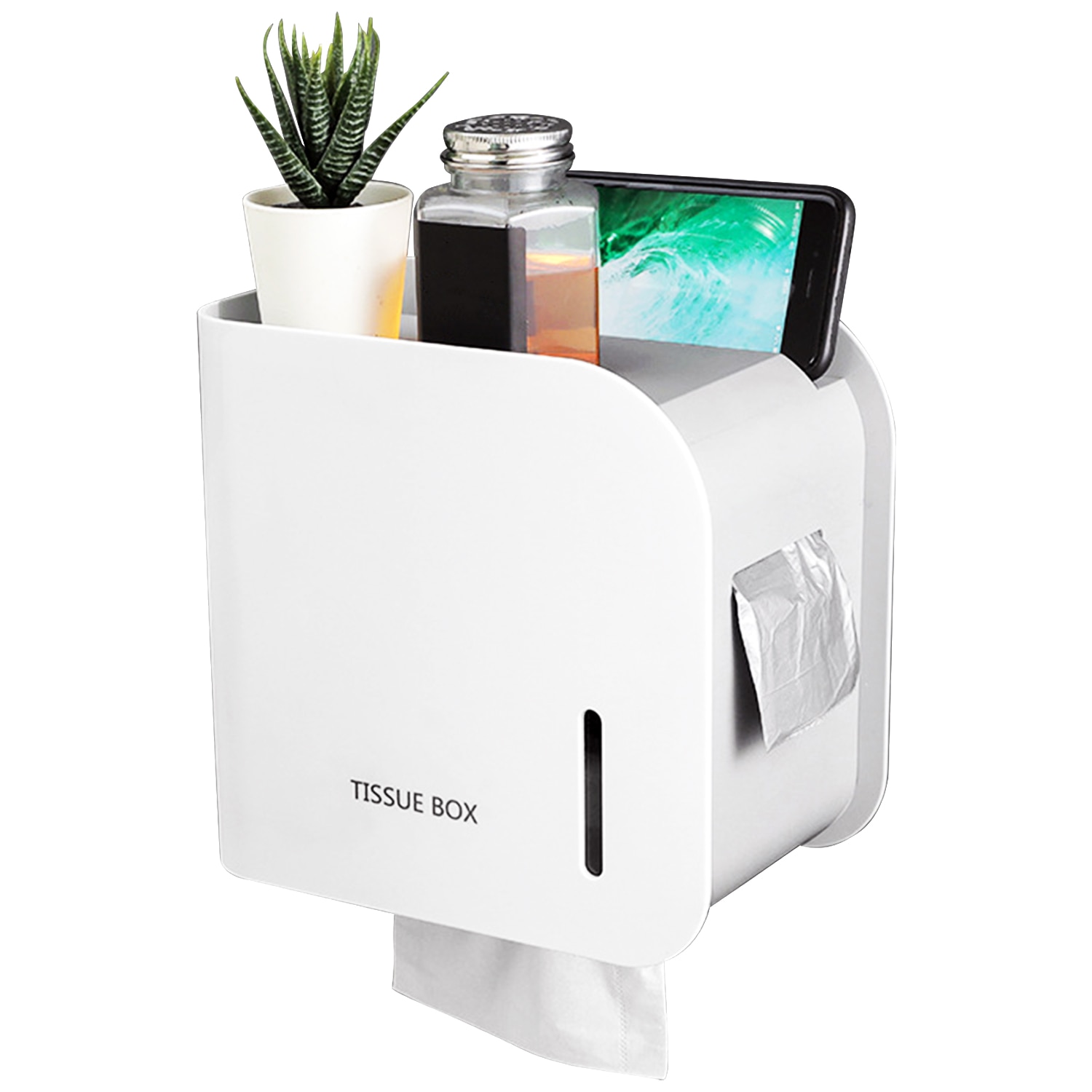 Wall Mounted Paper Towel Holder Dispenser Bathroom Toilet Tissue Dispenser Garbage Dispenser Home Paper Extraction Dispenser