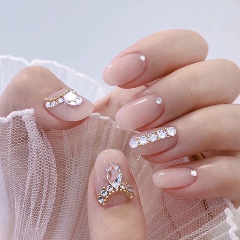24 stuks nepnagels nail art decoratie press on nails ballet nageltips met lijm nail art tools