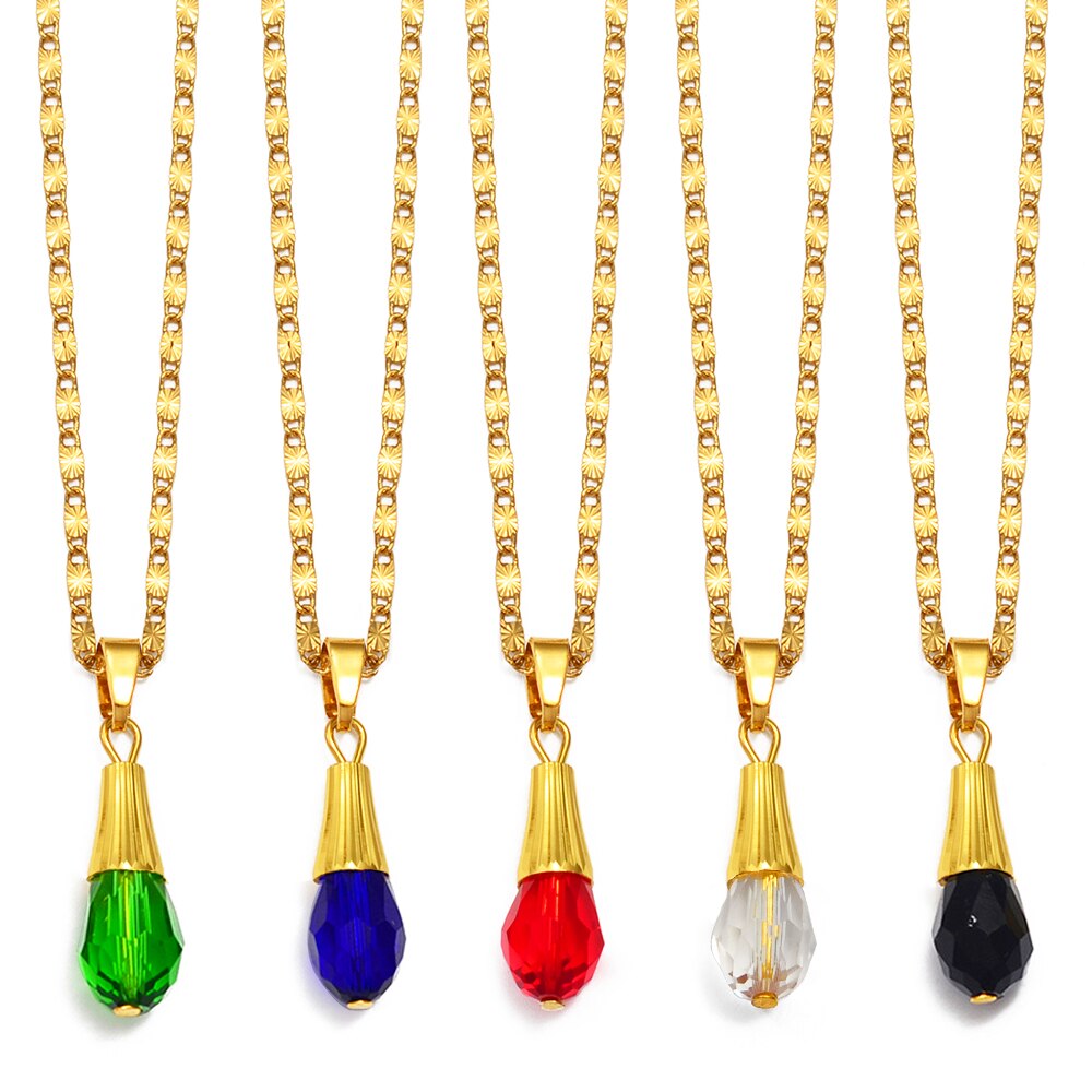 Anniyo Hawaiian Multiple Colour Ball Pendant Necklaces for Women Girls Crystal Jewelry Guam Micronesia Chuuk Pohnpei #256006