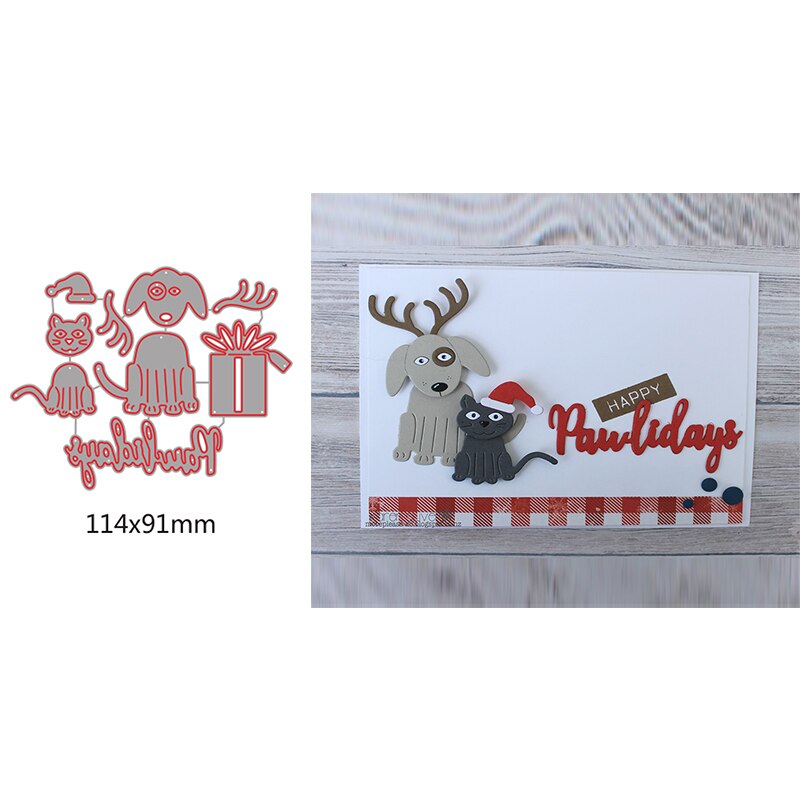 Troqueles de corte de Metal de animales, pingüino, pájaro, dragón, alce, cachorro para álbum de recortes, plantillas de troqueles para tarjetas grabado en relieve para fotos, tarjetas: 6