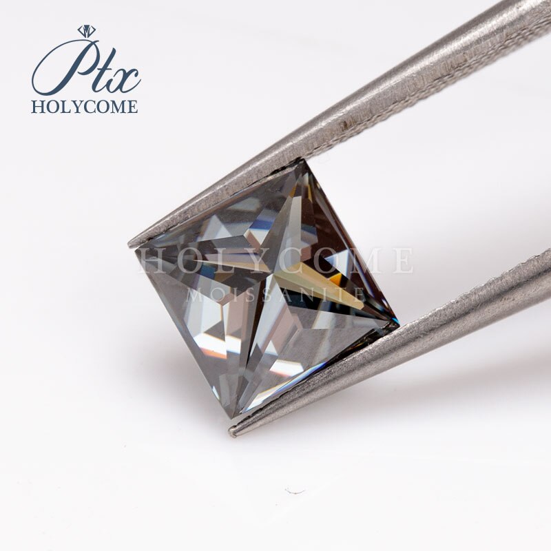 Grigio scuro di modo di colore pietre 5.5x5.5mm della principessa taglio allentato moissanite pietre preziose diamante кольца браслеты ьги с зеленным камн