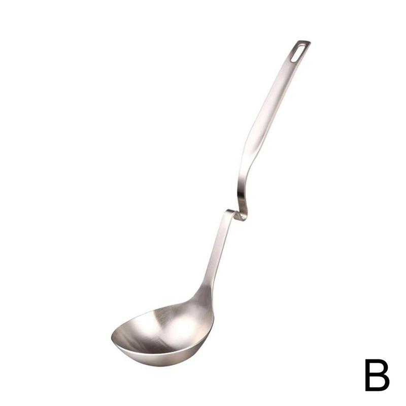 Cuchara ranurada de acero inoxidable con en forma de Z, cuchara para sopa, colador, olla , filtro de cazo, utensilios de cocina: B