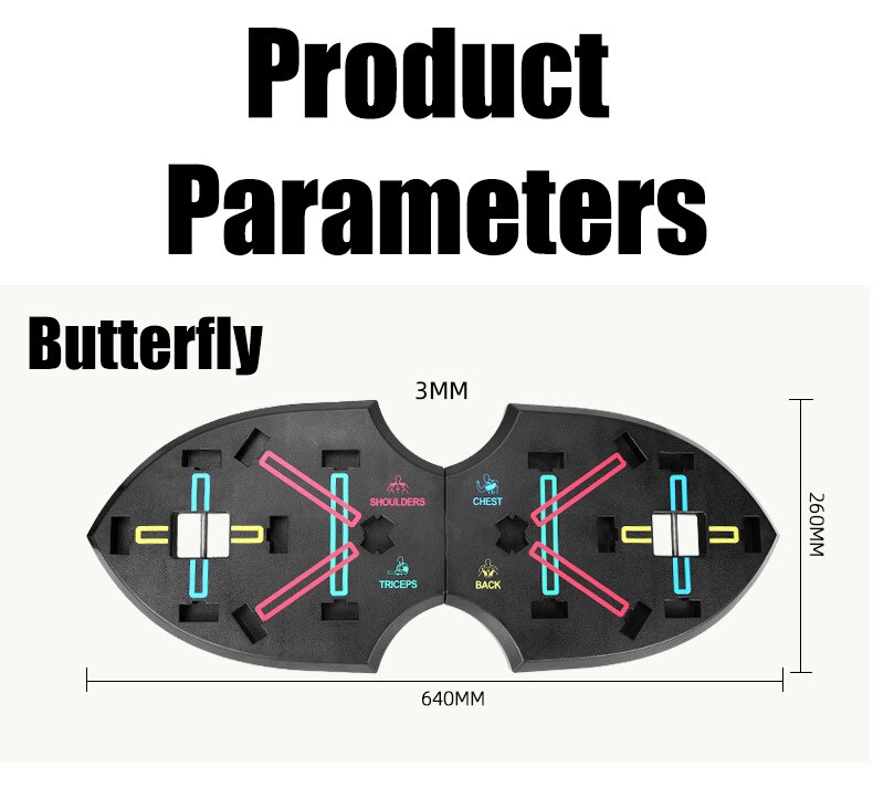 Butterfly Shape Push-up Board With Pull Rope Multifunctional Folding Push-up Stands Rack Body Building Abdominal Muscle Trainer