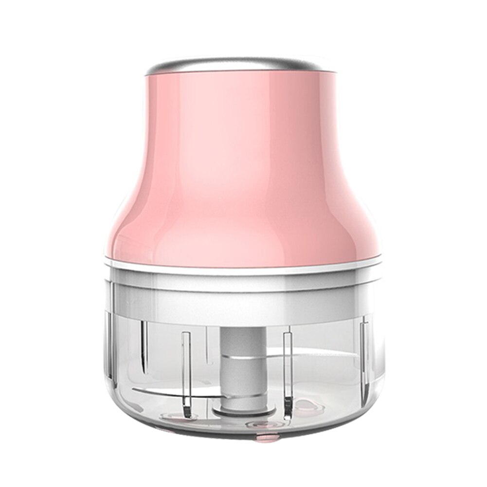 250ml Wireless Electric Garlic Press Mini Meat Grinder Juicer Household Fruit Vegetable Chopper Mixer Kitchen Tools: Pink