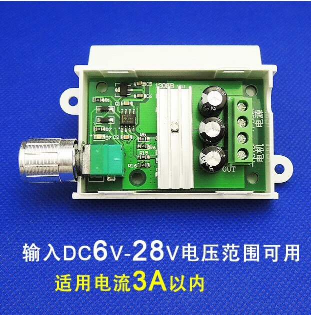 Pwm dc motor regulator 6 v 12 v 24 v 28v 3a hastighedsreguleringskontakt funktion shell 1206b