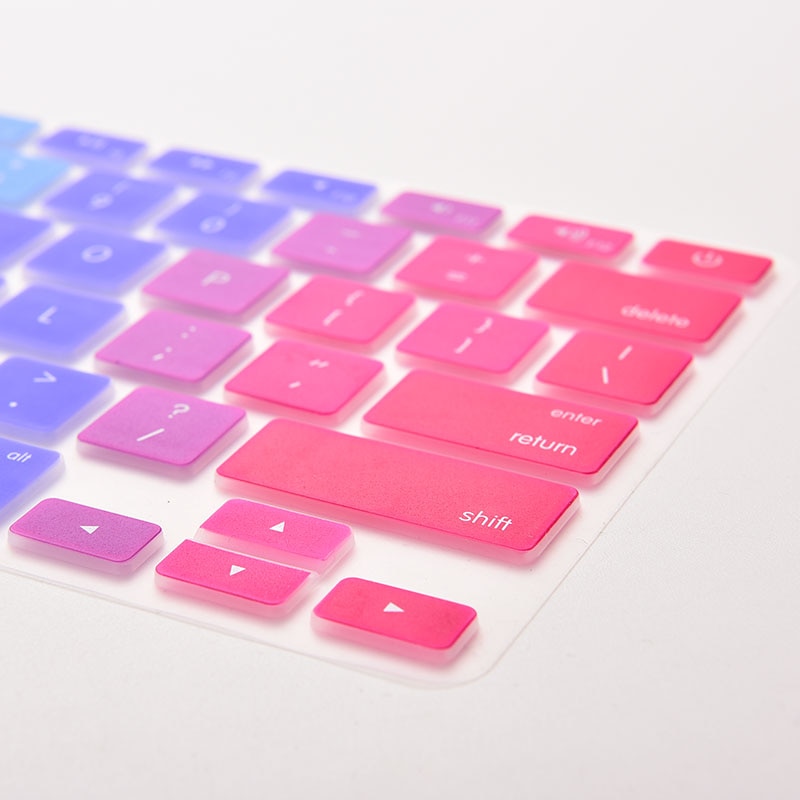 Silicone Flower Decal Rainbow Keyboard Cover Keypad Skin Protector For Apple Mac Macbook 13 15 17 Thin Keyboard Cover Skins