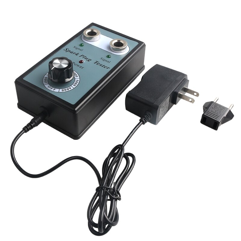 Bil bil tennplugg tester med justerbar dobbelthull detektor tenningsplugg analysator med eu plugg for 12v bensinbiler: Dobbelthulls tester