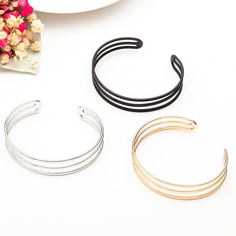 Versatile Three-layer Bracelets Simple Classic Open Adjustable Bracelet Jewelry Accessories For Women