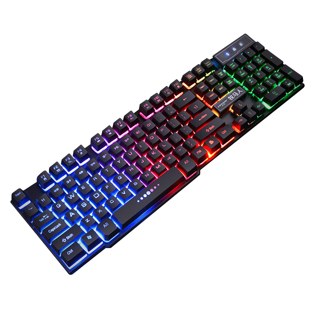 Gaming keyboard Mechanical Feel Keyboard With Rainbow Backlight for PC Laptop Gamer: Default Title
