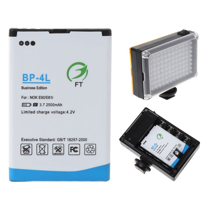 2500 mah bp -4l ersatz-li-ionen-akku für 96/112 led-kamera-videoleuchten 203b