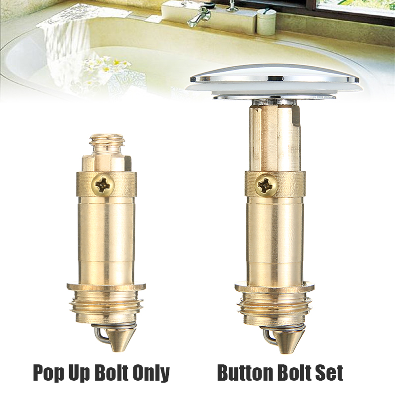 Chrome Click Clack Basin Waste Bath Sink Push Button Plug spring Bolt Seal Basin Drain Hardware Kit