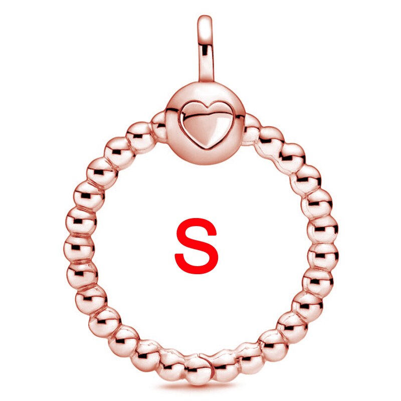 Abalorio de plata esterlina 925, accesorio con forma de corazón, pequeño, mediano, grande, corona con cuentas O colgante, compatible con pulsera Popular, joyería artesanal: 13