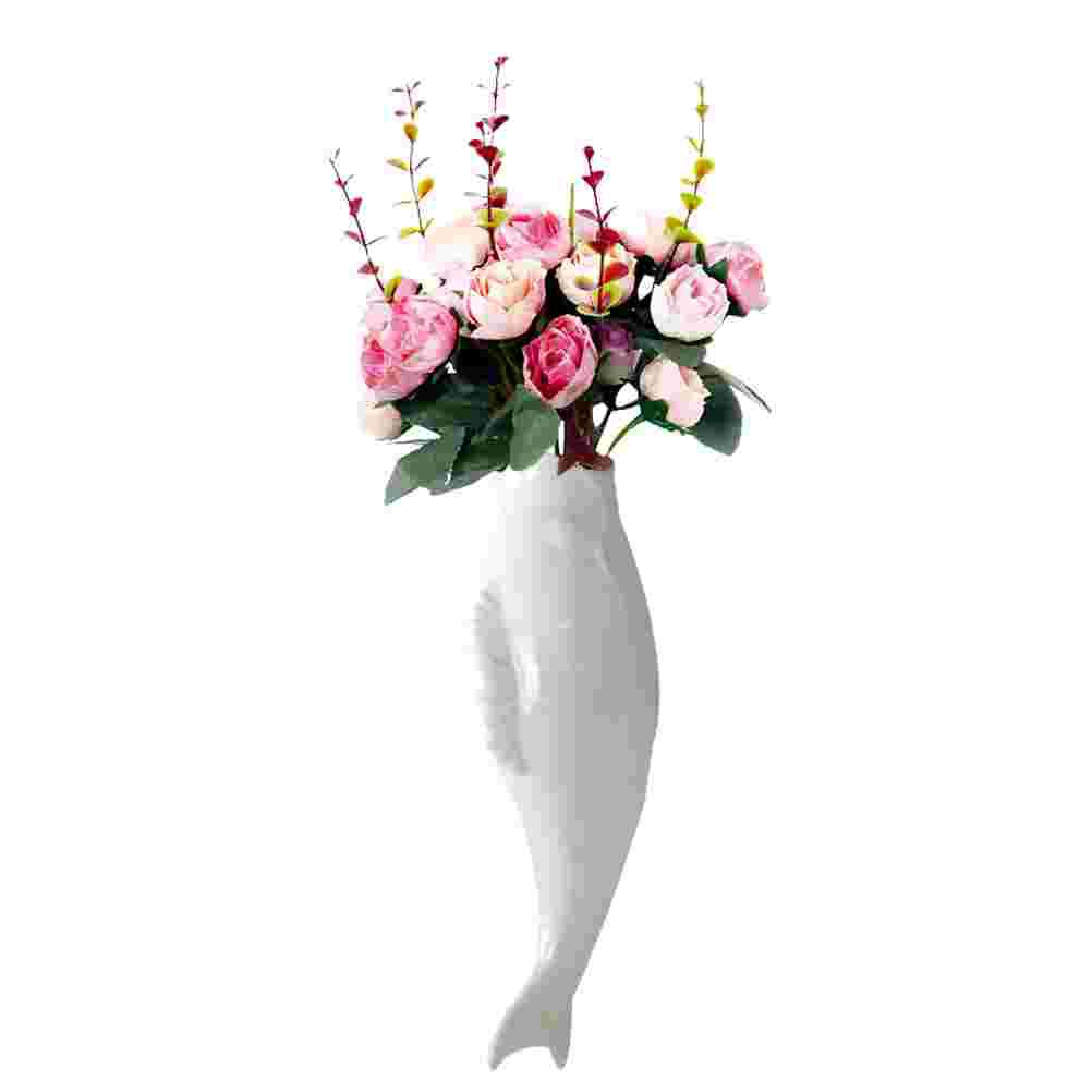 1 Set Fish Shape Vase Durable Practical Ceramics Vase Decor for Living Room Home: Picture 4