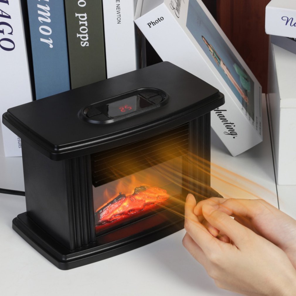 1000W Desktop Mini Electric Fireplace Heater Electric Heater Warm Air Heater Desk Table Heater for Home Office