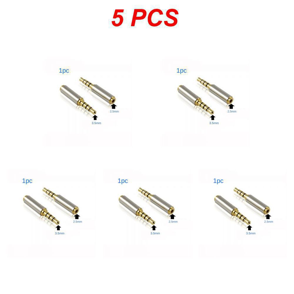 Jack 3.5 mm to 2.5 mm ljudadapter 2.5mm hane  to 3.5mm honkontakt för aux-högtalarkabel hörlursuttag 3.5: Brun