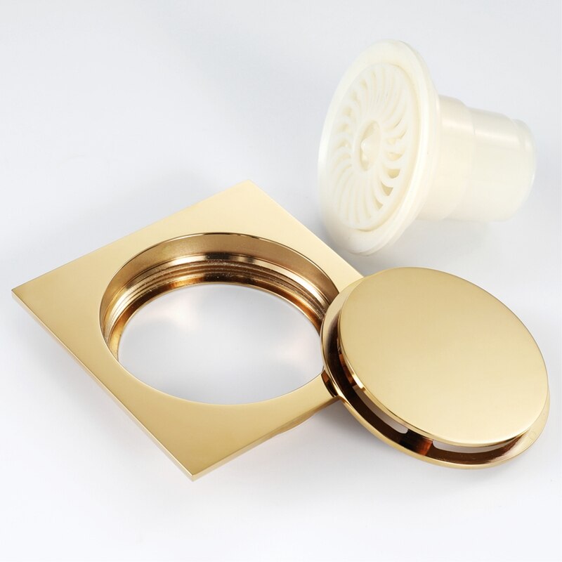 Luxury Solid Brass Floor Drain Square Anti-Odor Floor Drain Bathroom Kitchen Balcony Bathtub Drain Shower Drain Shower Room Drai