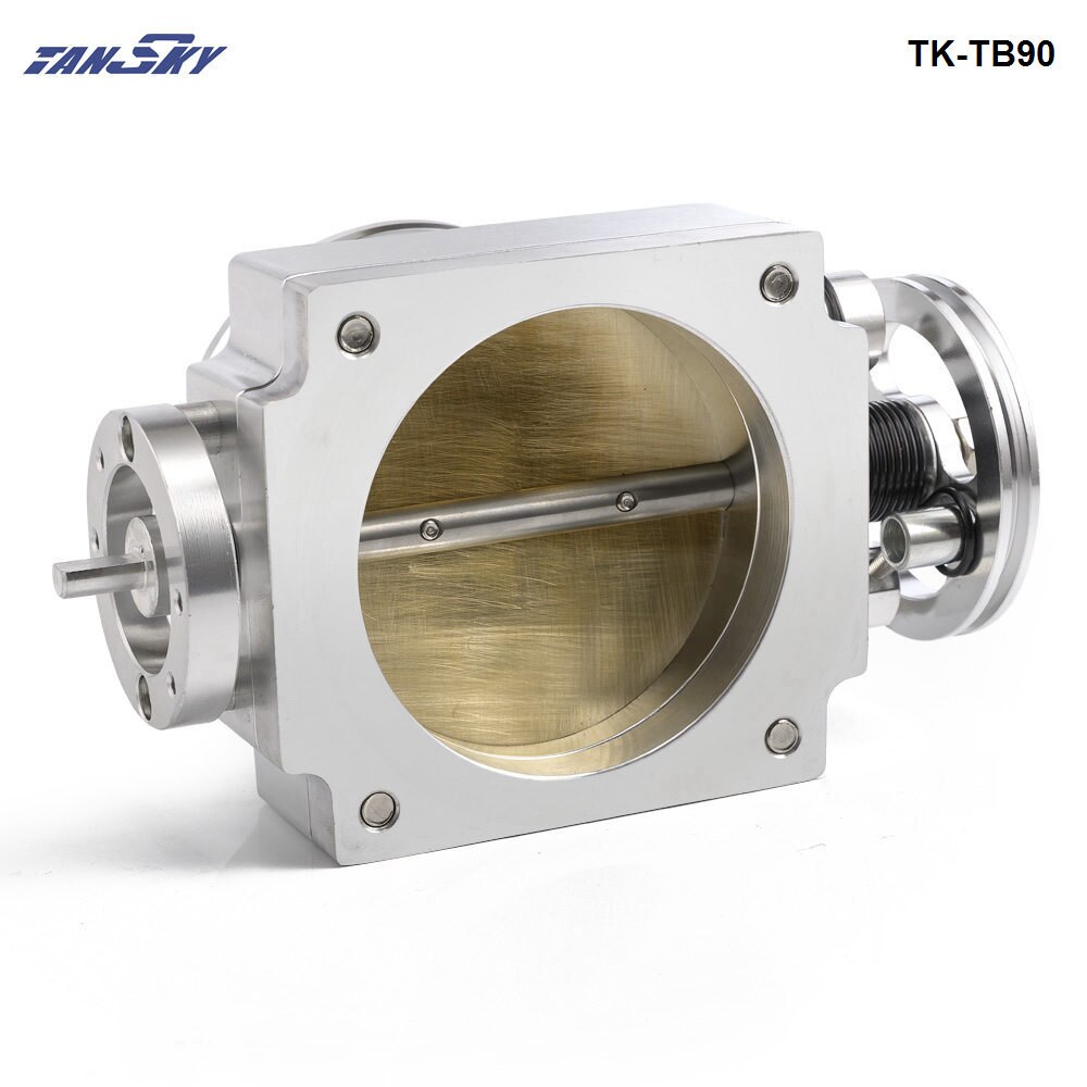 90MM CNC Aluminum High Flow Air Intake Manifold Engine Throttle Body TK-TB90