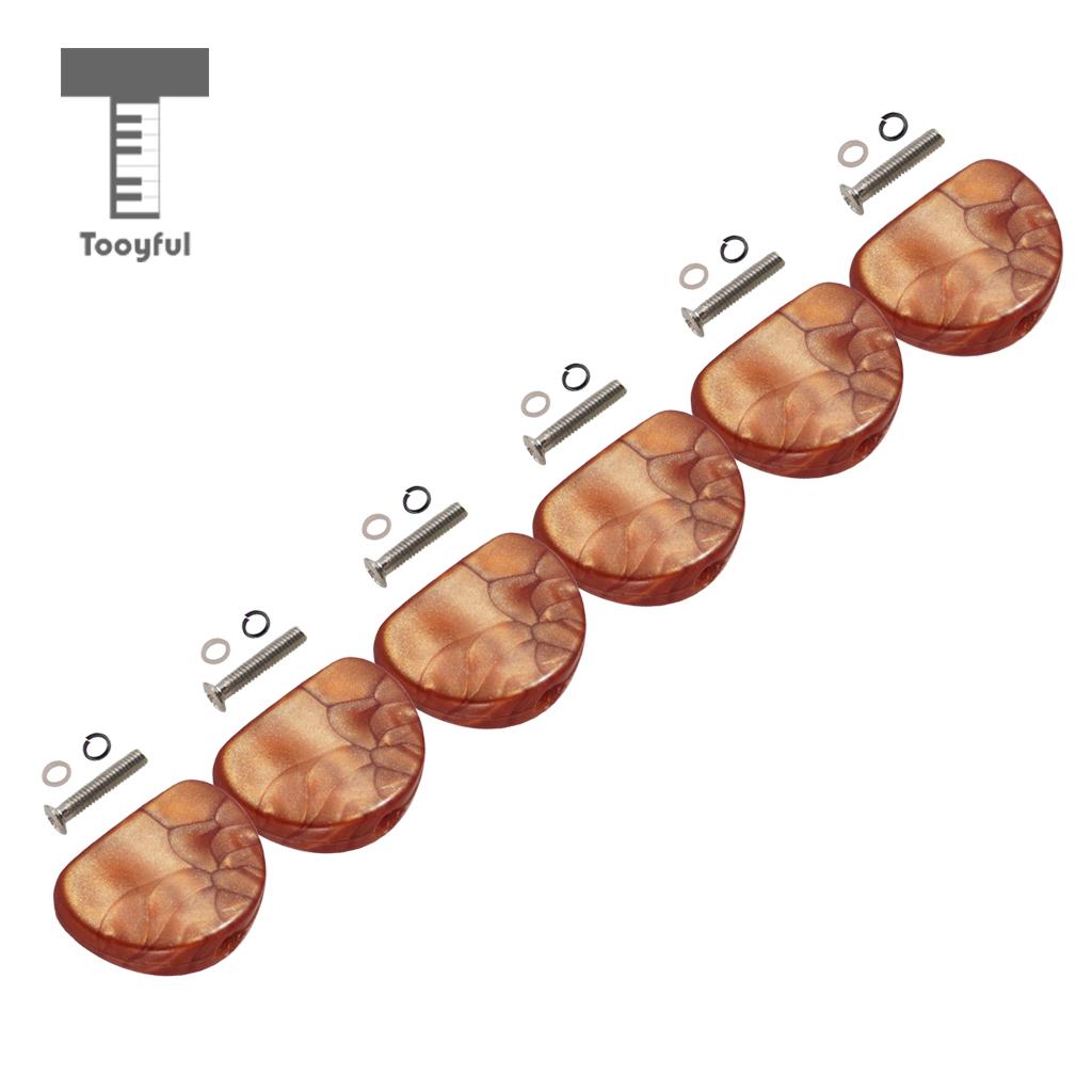Tooyful 6 stuks plastic tuner stemmechanieken knoppen knop dop set voor akoestische/elektrische gitaar onderdelen koffie