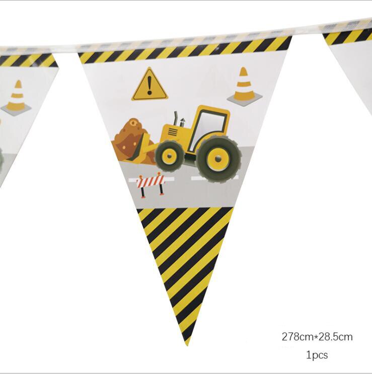 Gravemaskine oppustelige balloner konstruktion traktor bold lastbil køretøj bannere baby shower børn drenge fødselsdagsfest forsyninger