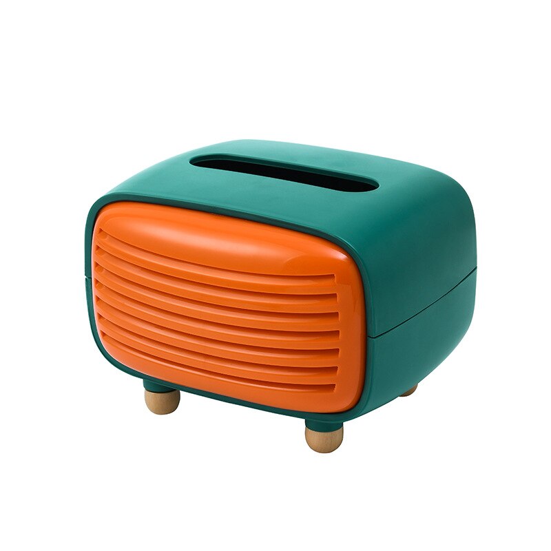Tissue Doos Creatieve Servet Opbergdoos Huishoudelijke Papier Doos Woonkamer Koffietafel Papier Doos Desktop Tissue Buis: Green orange