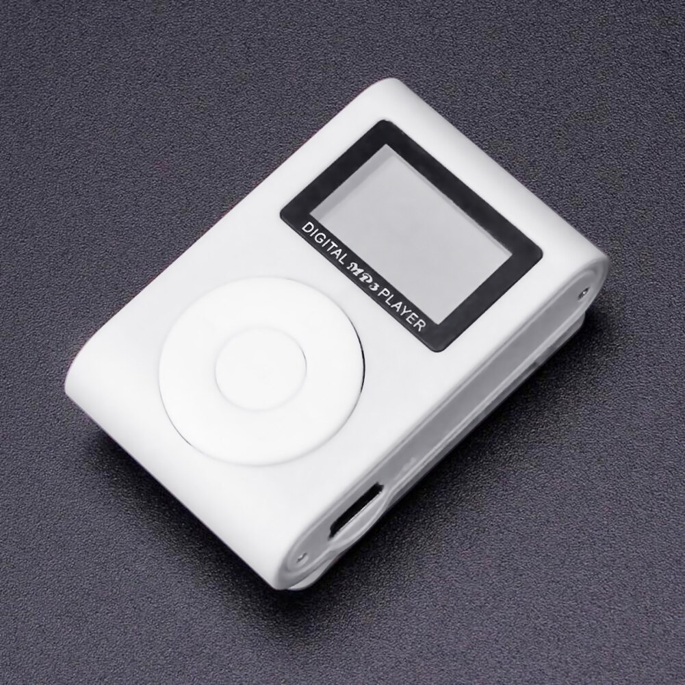MP3 Player Mini Music Media Clip Player Portable LCD Screen USB Support Micro SD TF Card Walkman Reader: Silver