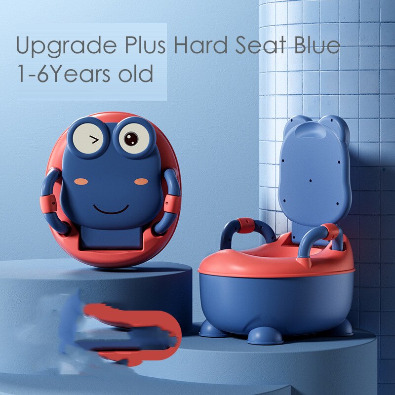 Children's Potties Portable Potty Training Urinal Toilet Seat Girls Boy Potty Kids Toilet Seat Toddler Pot Children Potty Bedpan: Plus Blue Hard Seat