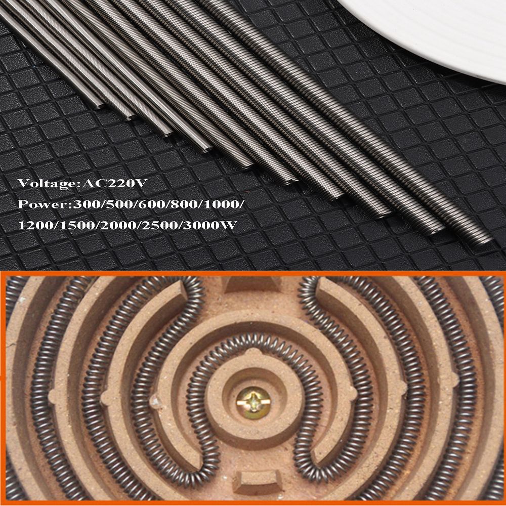Cable de resistencia para estufa eléctrica, elemento calefactor de 220V, 300/500/600/800 W, máximo 600C, 1 unidad