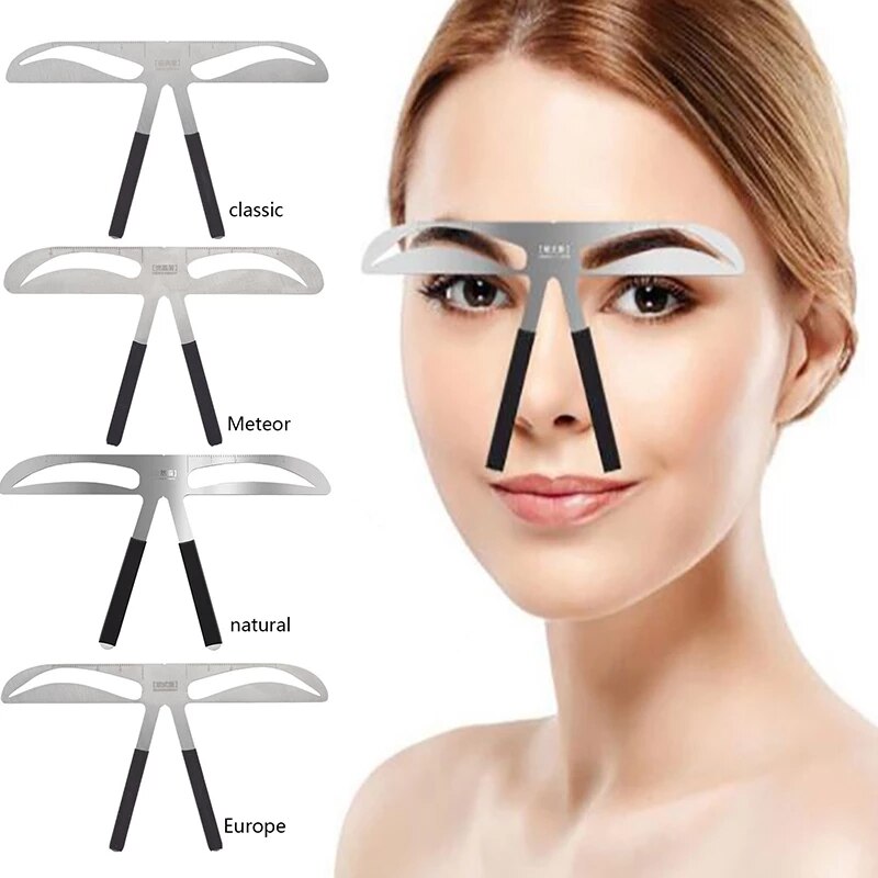Plantilla de Metal para dar forma a tatuajes, regla de equilibrio de cejas, Microblading, necesidades para maestros del bordado y tatuaje de cejas, 1 ud.