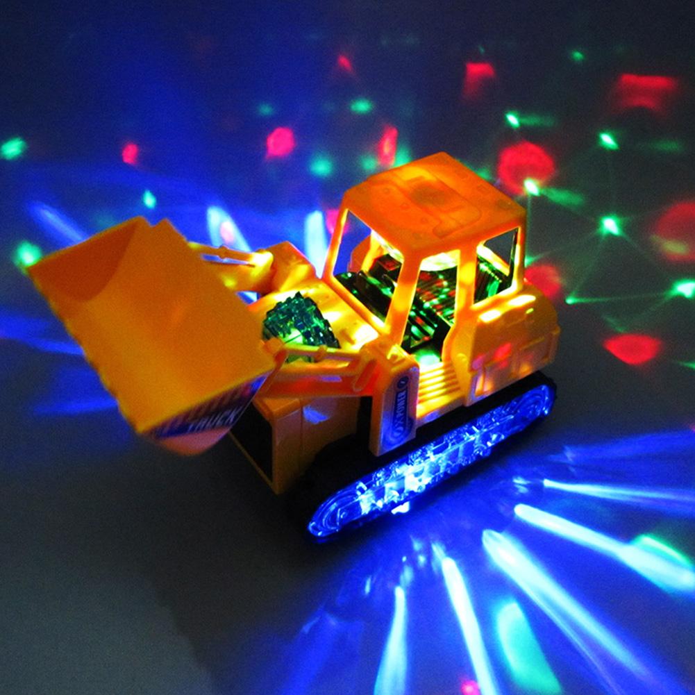 Electric 360 Rotation Musical LED Bulldozer Construction Car Kids Education Toy Electric universal engineering vehicle Toys