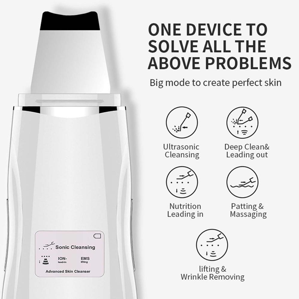 Multifuncional Lcd pala piel máquina poro limpiador instrumento para sacar espinillas ultrasónico hogar Facial instrumento de belleza
