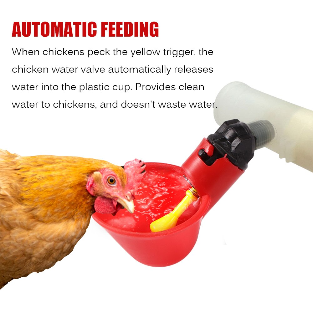 10Pcs Automatic Chicken Drinking Cups Rooster Hen Drinker Fountains Farm Animal Poultry Feeding Watering Supplies