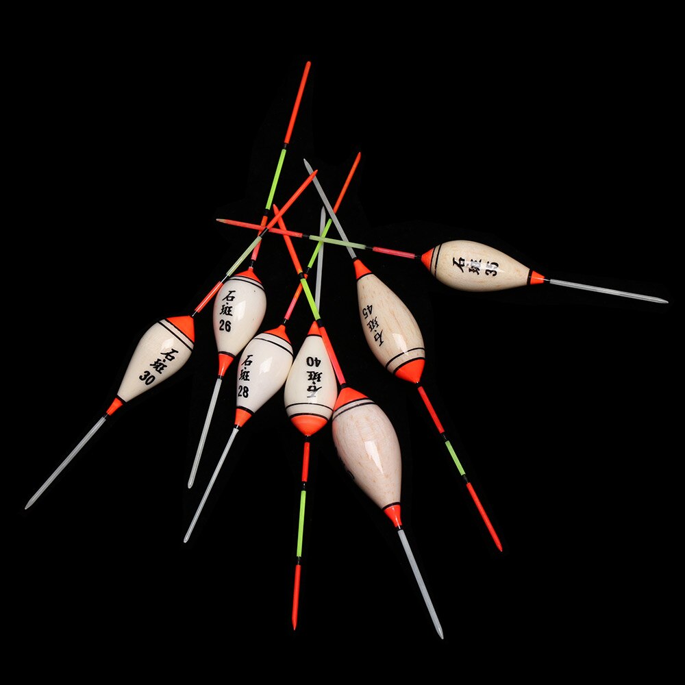 5Pcs Multi-Size Balsahout Visdobbers Karper Draagbare Vissen Lange Staart Drijvende Modellen Accessoires 3 #4 #5 #6 #7 #8 #9