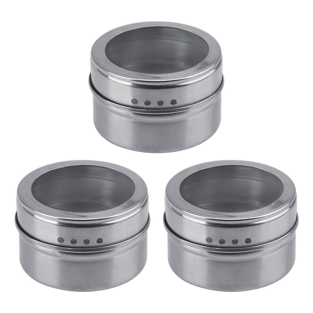 HILIFE With Stickers Magnetic Spice Jar Set Spice Tins Spice Storage Container Pepper Seasoning Sprays Tools Stainless Steel: 3