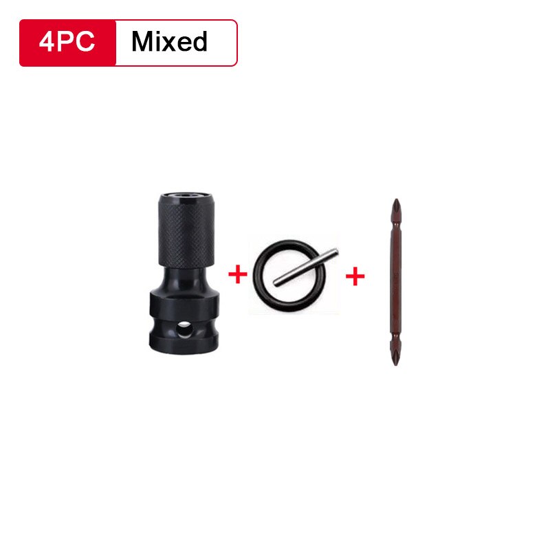 1/2" Square To 1/4" Hex Ratchet Socket Set Universal Wrench Socket Adapter Spanner Set Drive Converter Impact Hand Tool Kit: 07