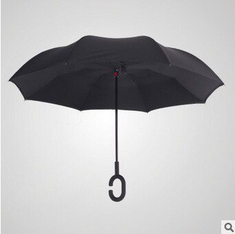 Car use Windproof Reverse Folding Double Layer Inverted Chuva Umbrella Self Stand Inside Out Rain Protection C-Hook Hands: 3