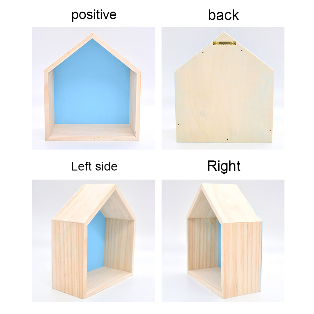 1/3 stk tre vegghylle barn barnerom tre hylle veggpynt diverse håndverksholder stativ soverom stue dekorasjon