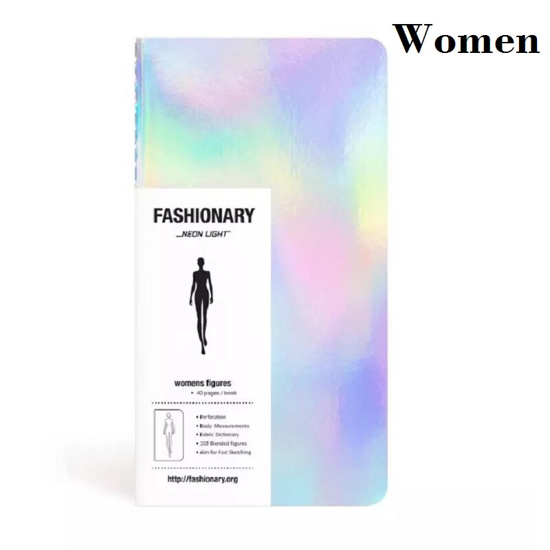 Womens Mini Sketch Book Body Templates 20 Sheets Paper: Womens Mini Neon