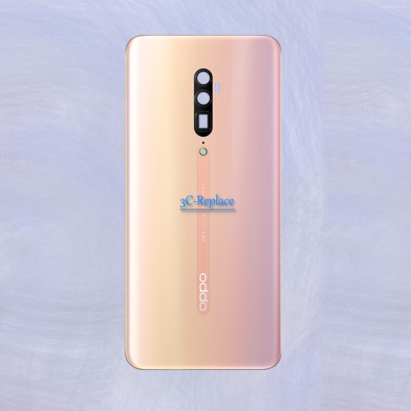 Für Oppo Reno 10x Zoomen CPH1919 PCCT00 PCCM00 (BBK 1919) zurück Batterie Abdeckung Tür Gehäbenutzen fallen Hinten Glas objektiv teile Ersatz: Rosa
