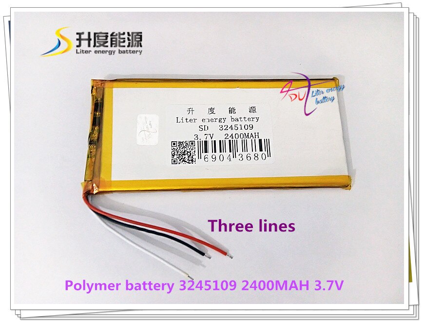 3 line 3.7V 2400mAH 3245109 Polymer lithium ion Li-ion battery for tablet pc GPS E-BOOK POWER BANK miui