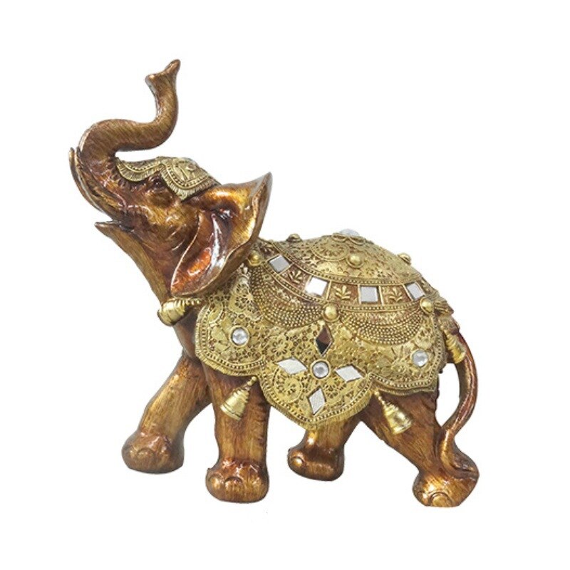 Thai Elephant Resin Crafts Decoration Living Room Decoration Southeast Asian Feng Shui Elephant Statue Lucky Elephant: 22X12X24 cm