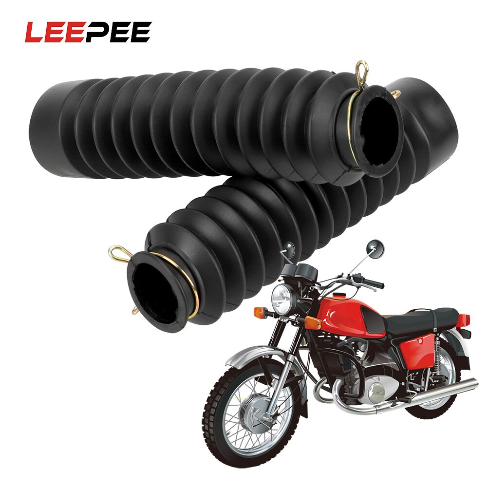 LEEPEE 2Stck Motorrad Gabel Stoßdämpfer Staub Abdeckung Staub nachweisen Ärmel Schutz Dämpfung Universal- Gummi